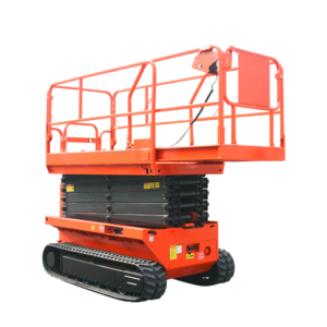 Home 6m 8m 10m 12m crawler scissor lift for uneven terrain, tracked self-propelled aerial work platform with foldable guardrails