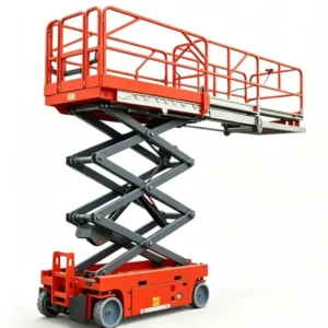 Fully lifted 6M 8M double expansion scissor lift extended platform self-propelled aerial work platform