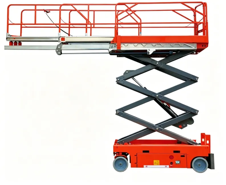 Max Extended Dual Deck Scissor Lift 6m 8m Wide Working Platform for Multi-Person High Work Fully extended double deck 6M 8M scissor lift aerial work platform wide operation space