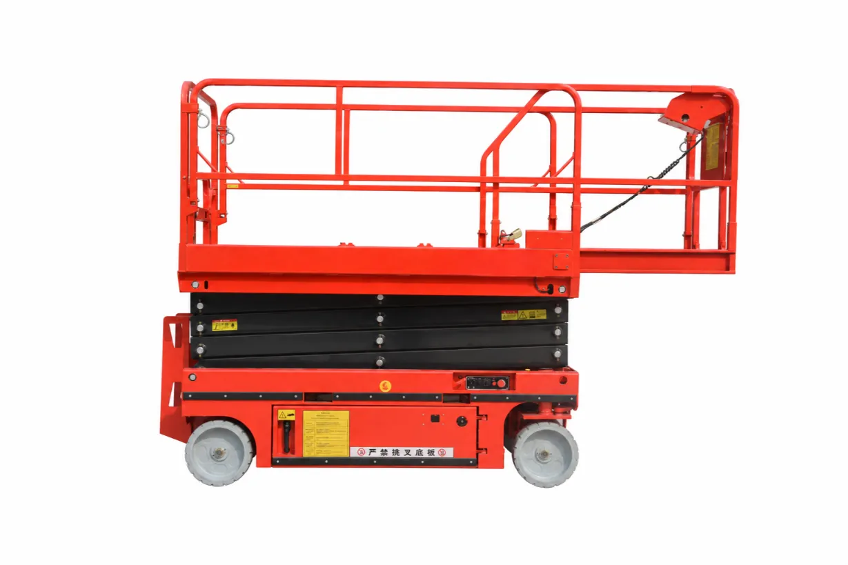 Folded Electric Hydraulic Scissor Lift 6-16m Self-propelled Aerial Work Platform 6-16M self propelled electric scissor lift folded side view hydraulic aerial work platform
