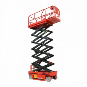 Home Raised 6-16M electric hydraulic scissor lift self propelled aerial work platform white background
