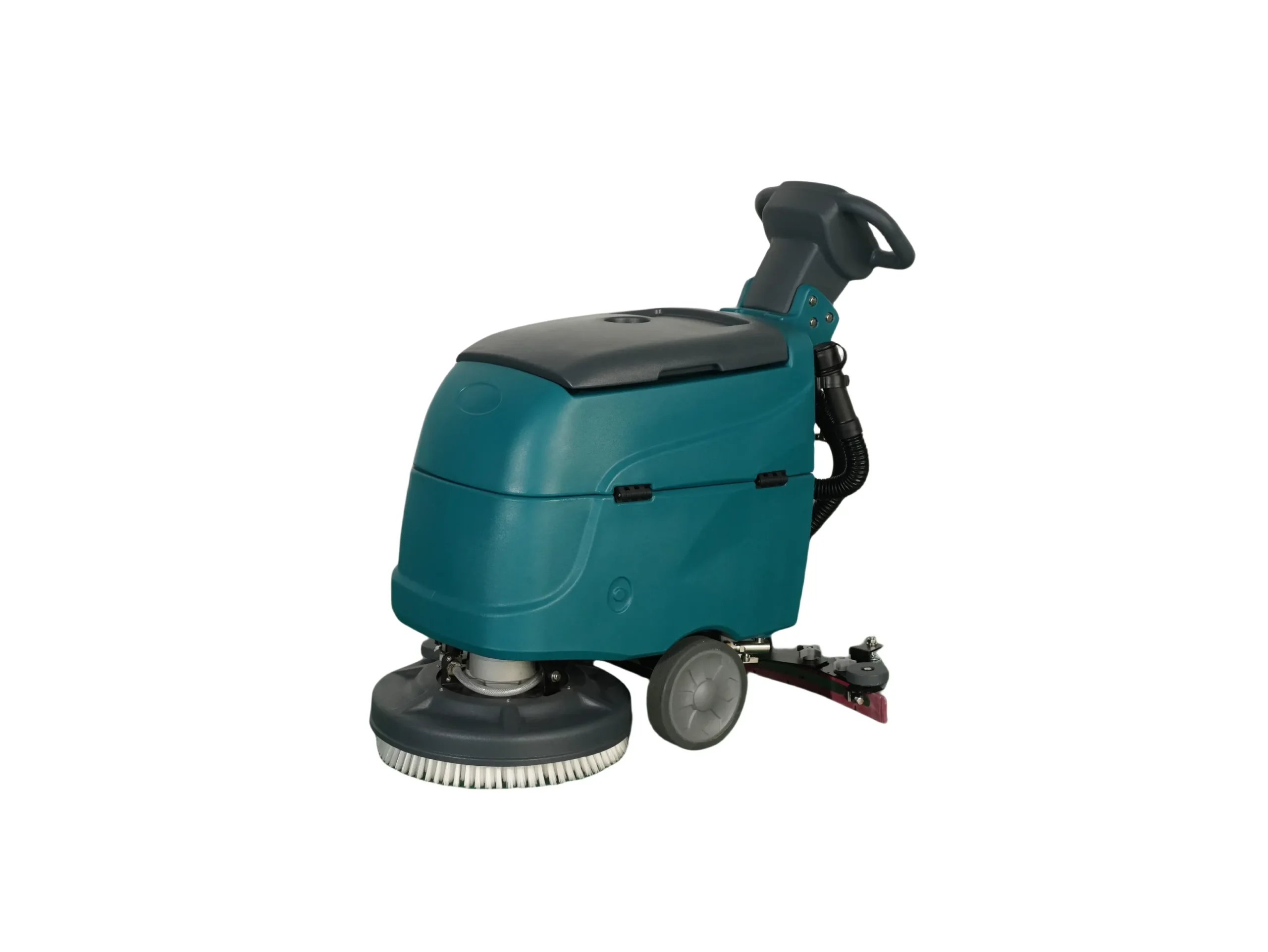 B450 Walk Behind Floor Scrubber | 800W Battery Powered Hard Floor Cleaner Machine B450 Hand-Pushed Floor Scrubber, 450mm Cleaning Width Industrial Floor Washing Machine for Hard Surface Concrete Marble Epoxy Floor Cleaning