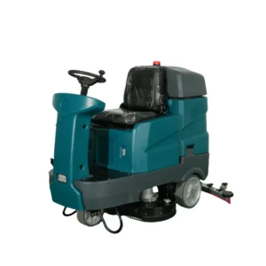 Home C860H 860mm ride-on floor scrubber with specification sheet, 24V battery industrial floor cleaning machine for factory hotel hard floor cleaning